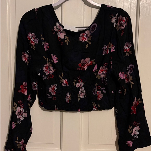 Wild Fable Black Floral Blouse - Picture 4 of 5